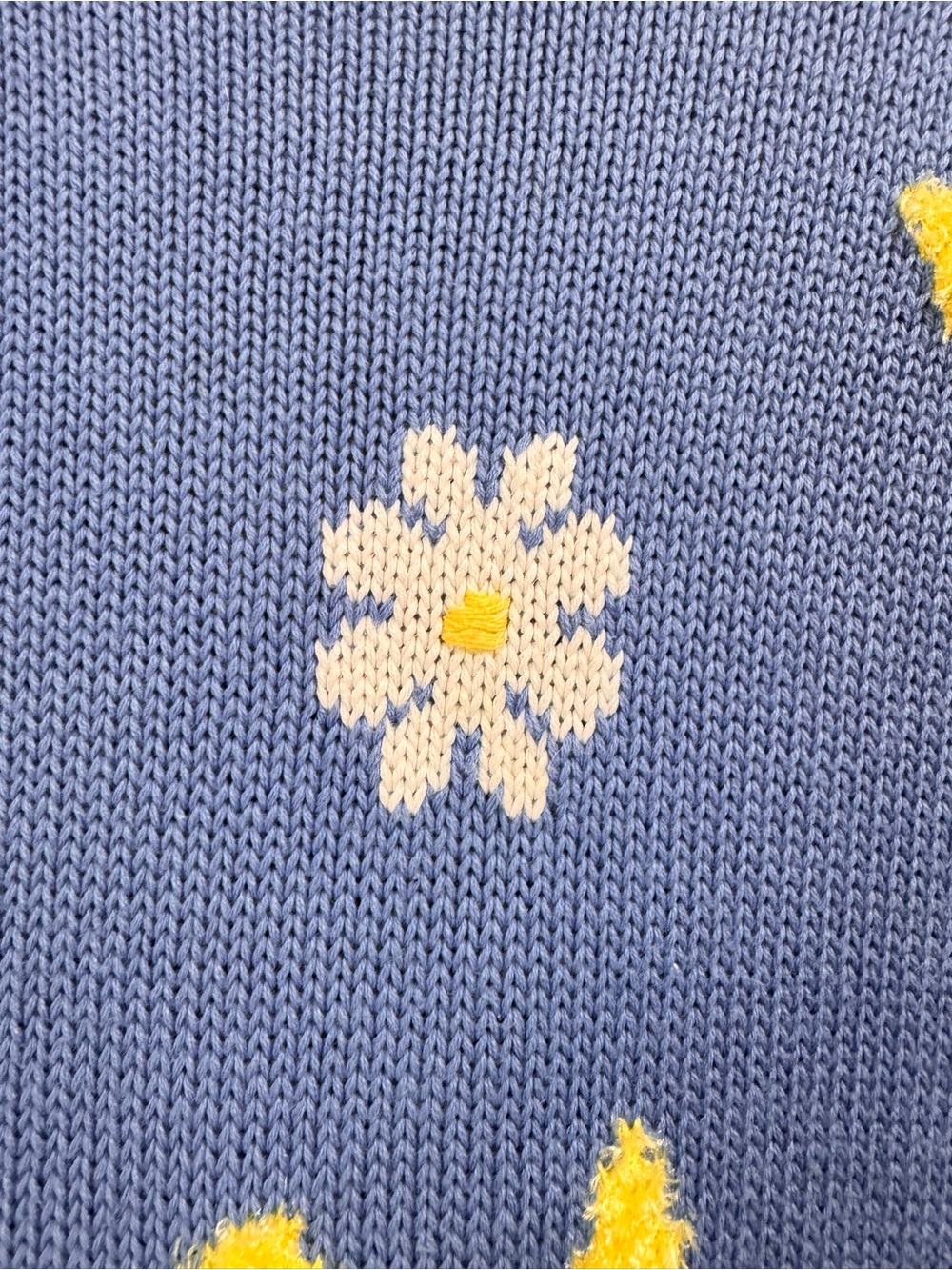 Vintage Quacker Factory Size Large Tunic Sweater Blue Chick Daisy Embroidered - Picture 4 of 8